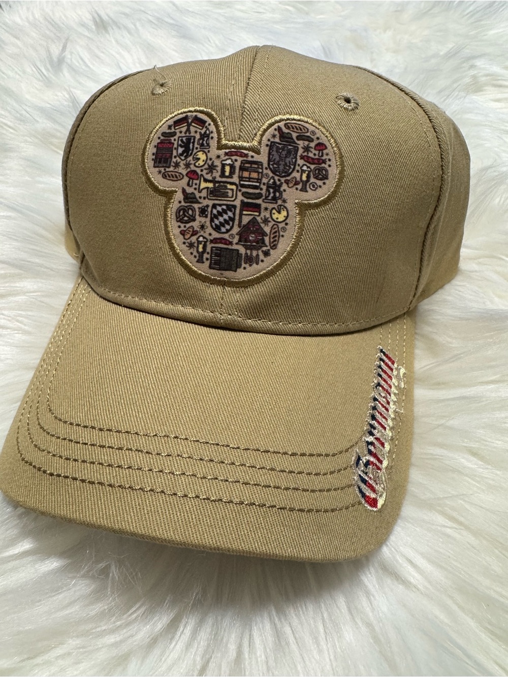 Disney Parks Epcot World Showcase Germany Baseball Cap Hat Tan Mickey Mouse